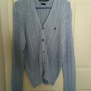 POLO ralph lauren light blue cardigan