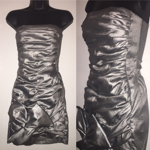 Silver Metallic Cocktail Dress