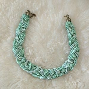 Turquoise Shell Earrings & Bean Braids Necklace