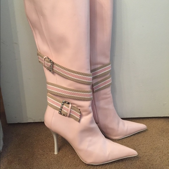Baby pink Papricka knee high boots