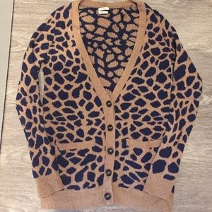 Madewell Wallace leopard cardigan sweater xs