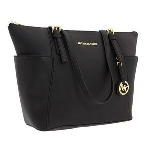 Michael Kors Jet Set Top-Zip Saffiano Leather Tote