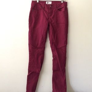 Burgundy straight leg jeans