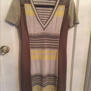 Byron Lars VNeck Dress with Mesh Details