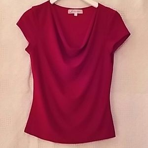 Dressbarn Burgundy Drape Neck Top, Small  #0006