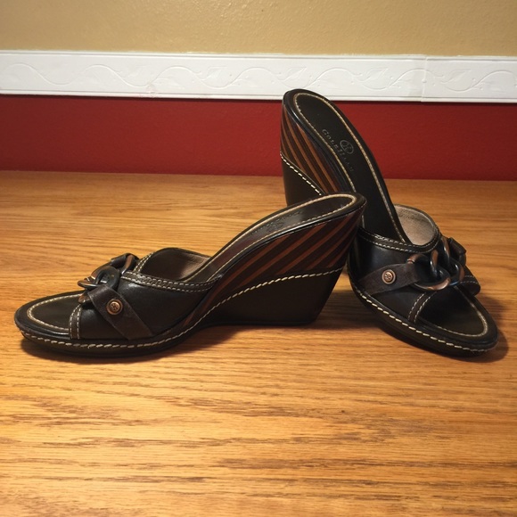 BNWOT Cole Haan brwn leather wedge sandals, SZ 8.5