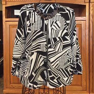 Black and white dressy top