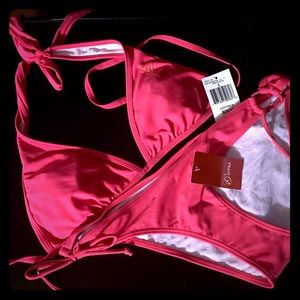 Guess- Pink Halter Bikini Set, SZ LRG 👙