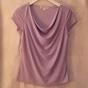 Dressbarn Lilac Drape Neck Top, Small  #0004