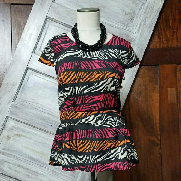 Multi Color Zebra Print Top - Picture 1 of 1