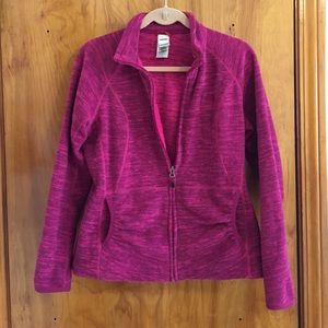 Pink woman's north face zip up. Medium