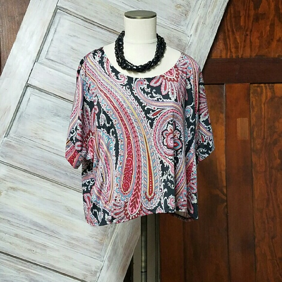 Multi Color Paisley Print Top