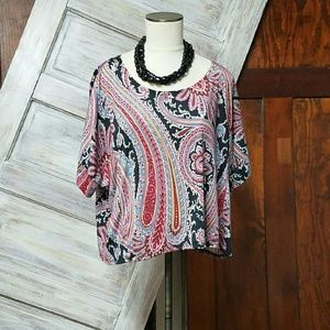 Multi Color Paisley Print Top