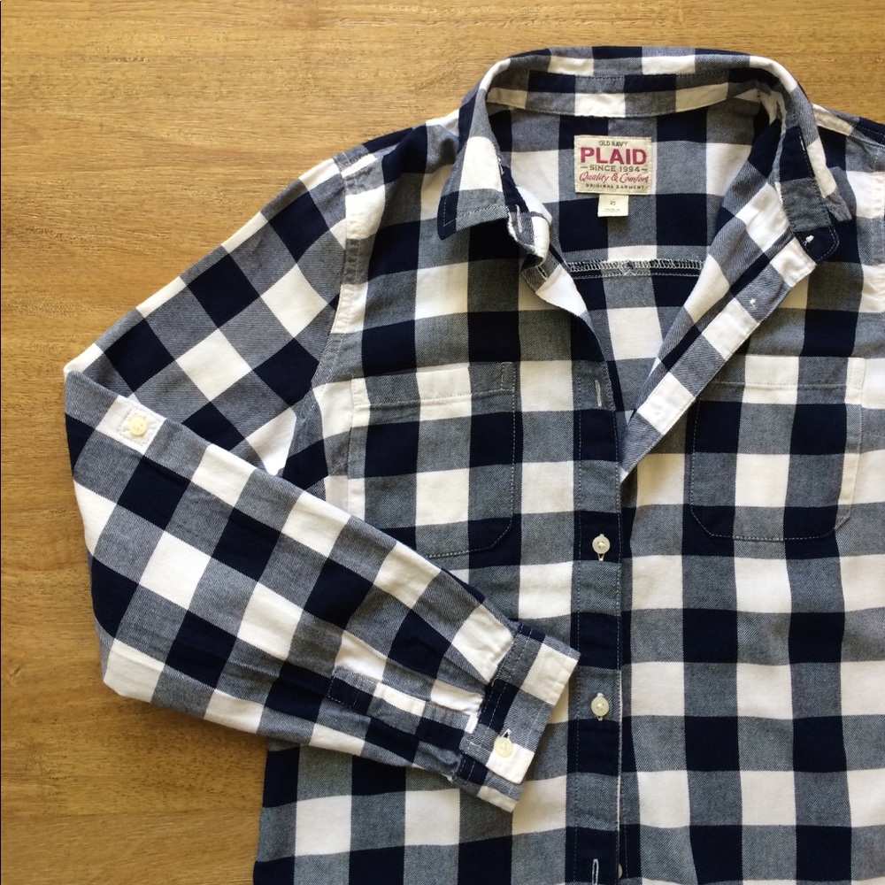 Blue plaid shirt