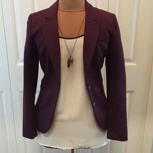 H&M maroon Casual fitted lined Blazer Size 2 S