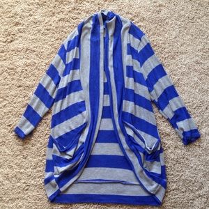 Blue striped cardigan