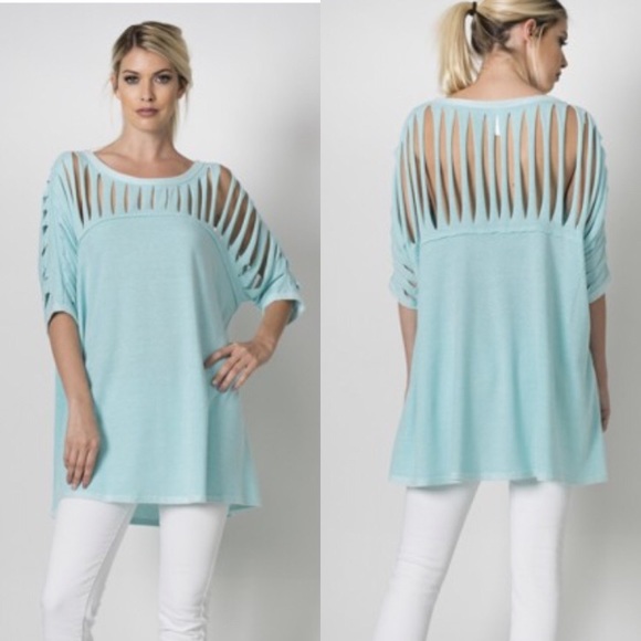 French Terry cloth Laser cut oversized sweat top