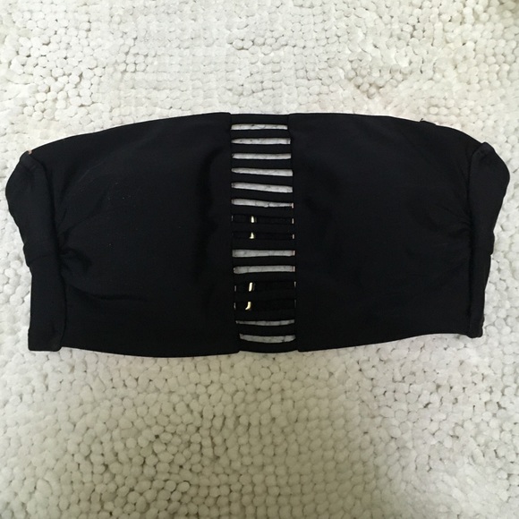 Strapless cutout bathing suit top