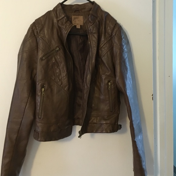 Brown faux leather jacket