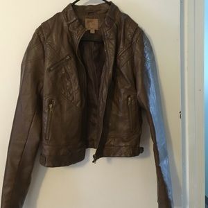 Brown faux leather jacket