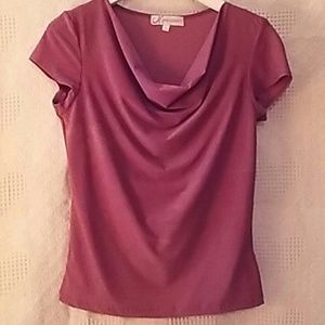 Dressbarn Raspberry Drape Neck Top, Small  #0005
