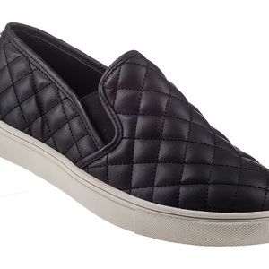 Steve Madden black quilted slip on sneakers