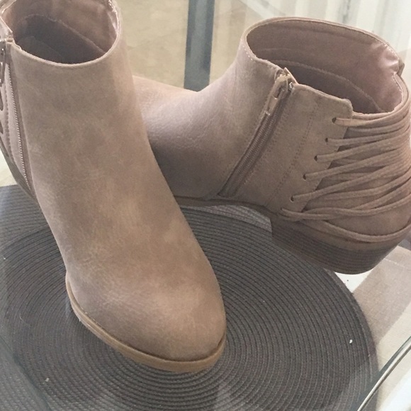 Faux suede booties
