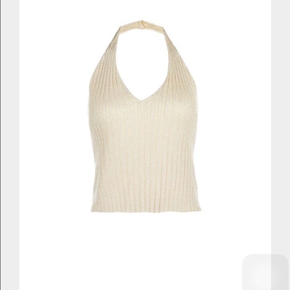 New Look Metallic Gold Halter Top