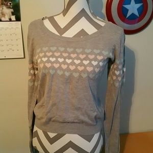 Lauren Conrad grey heart sweater