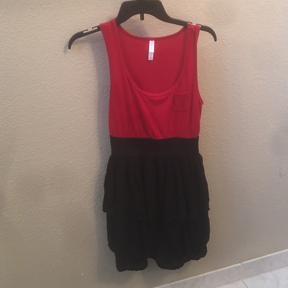 Red and black dress