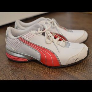 Puma Pink and White Running Tennis Shoes