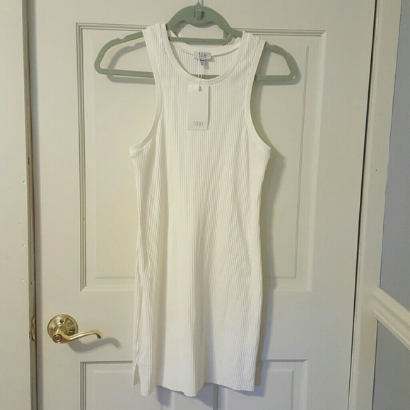 Tobi white racer-back mini dress NWT - Picture 3 of 3