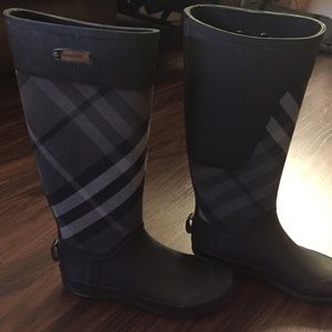 Burberry rain boots clemence check canvas