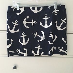 Jcrew Navy Blue Anchor Skirt