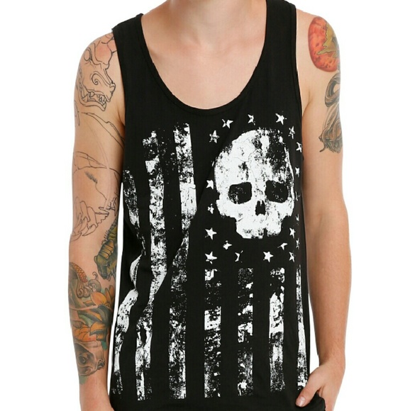 NWOT Punk Distressed Flag Tank
