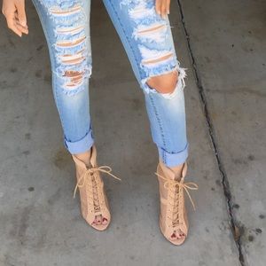 Tan Mesh Booties❤️
