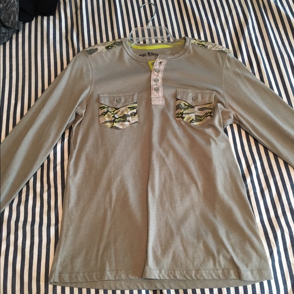 Long Sleeve camouflage accented t-shirt