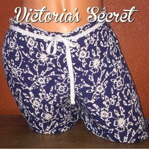 Victoria's Secret Navy Blue Floral Pj Pants Small