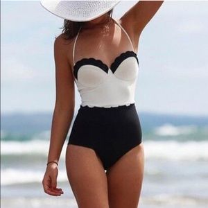 White and Black Monokini