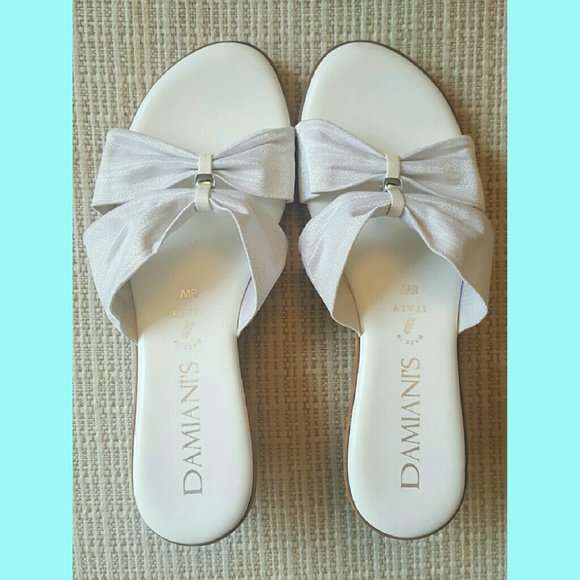 White Damianis Wedge Sandals