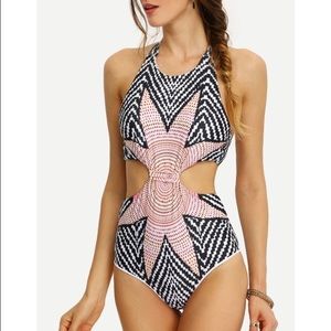White Printed Monokini