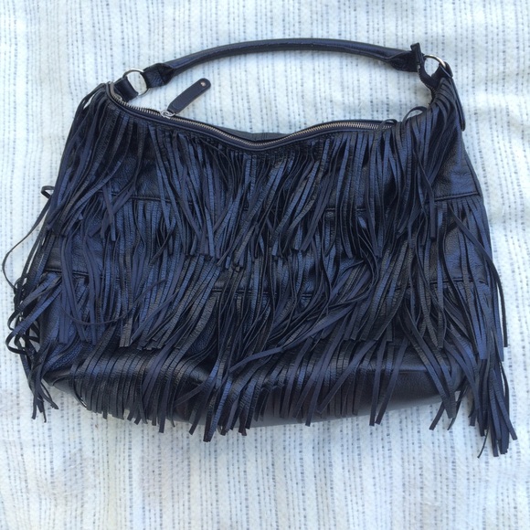 Fringe Shoulder Hobo Bag
