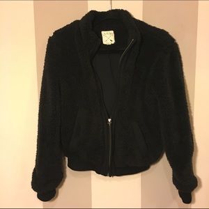 Fuzzy zip up sweater