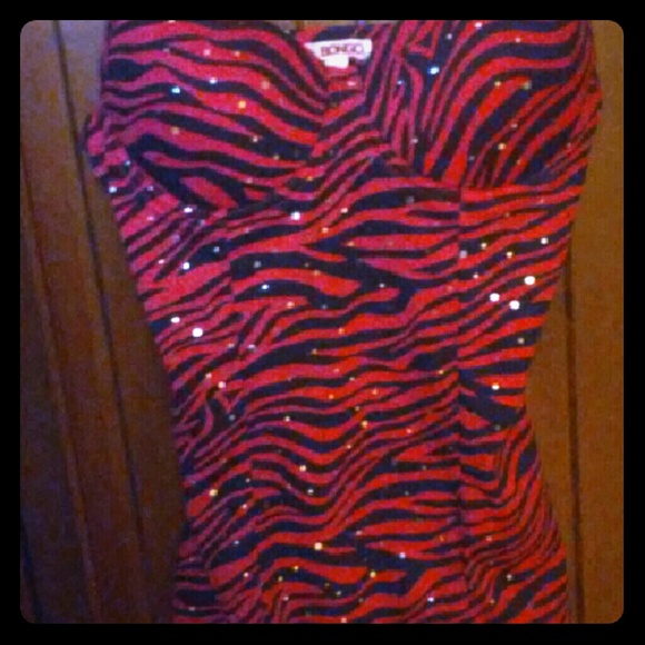 NWOT bling hot pink zebra tank