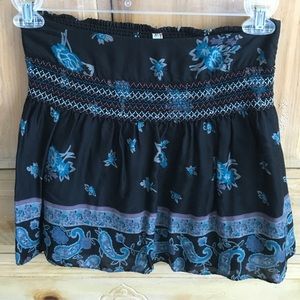 Free people black floral skater skirt