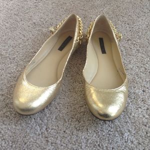 rachel zoe gold flat. 6.5
