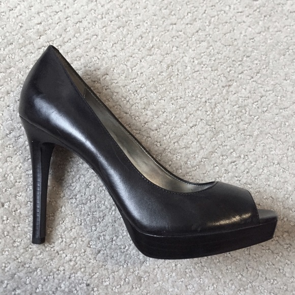 Cavin Klein Cora Black Peeptoe Platformed Pump - Picture 3 of 4