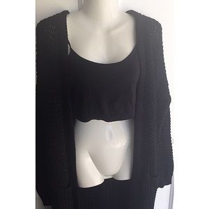 long heavy knit sweater/cardigan.