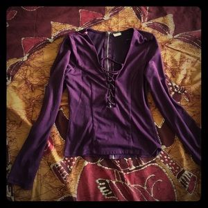 Maroon suede cross front