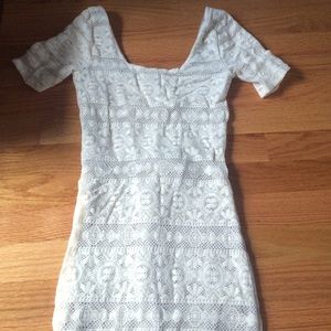 Abercrombie & Fitch cream bodycon dress